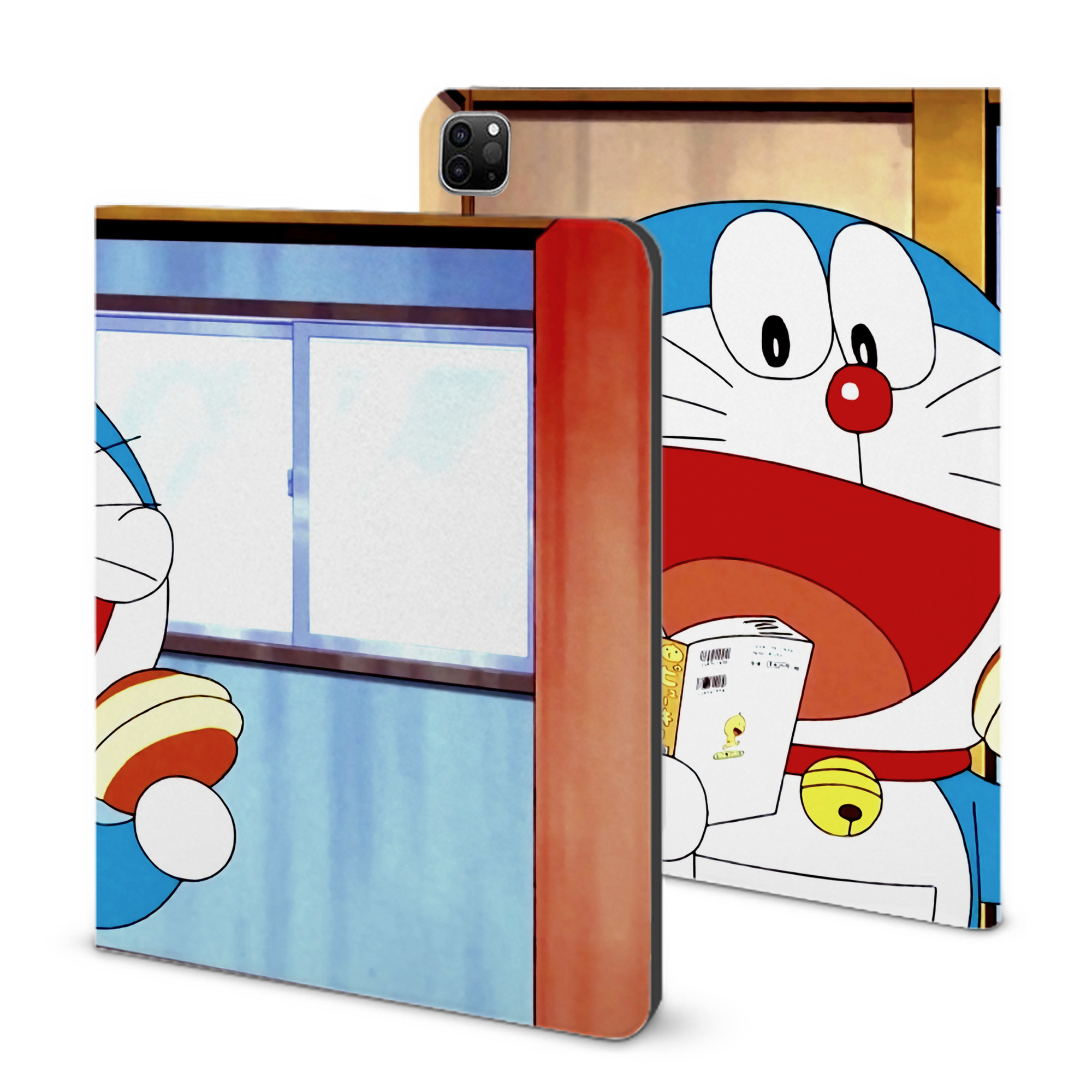 （画像用） ドラえもん Doraemon IPad ケース ブック型 PUレザー TPU 耐衝撃 軽量 薄型 ペン収納なし 全面保護 IPad 各モデル対応